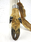 Vintage Taxidermy Deer Paw Letter Opener Knife 11", Fur Sheath