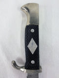 Vintage Knife 9" Ruko Solingen Germany, Fleur de Lys, Black Textured Handle