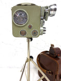 Vintage Eumig 8mm Movie Camera with 4 Lens Turret, Leather Case, Filters, Tripod