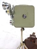 Vintage Eumig 8mm Movie Camera with 4 Lens Turret, Leather Case, Filters, Tripod