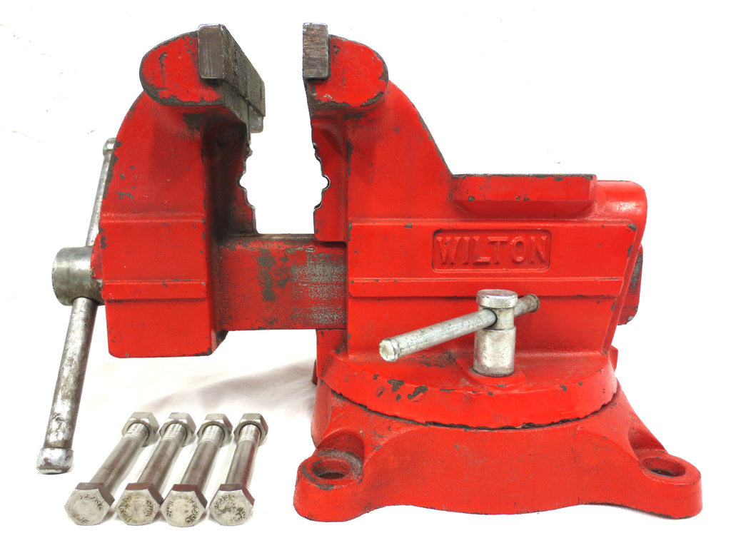 Vintage Wilton Vise 6" Jaws Swivels, Mechanic Machinist Vise Red, Heavy Duty