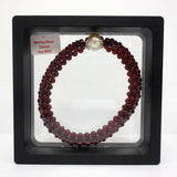 Natural Garnet 216 Beads Bracelet with Baroque Pearl Set in Sterling Silver, 665