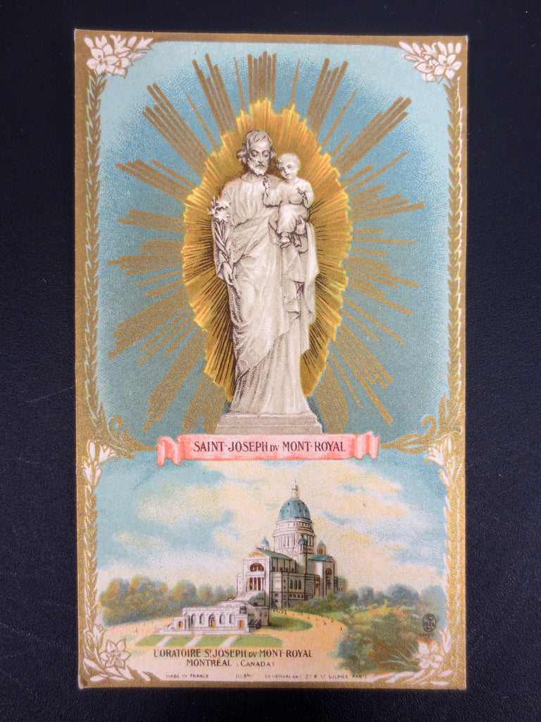 Antique 1912 Holy Card Canivet, Oratoire St- Joseph du Mont-Royal, Montreal