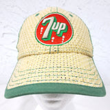 Vintage 7-UP Baseball Cap Size Large, 7up Crest Emblem Front and Back, Green Red