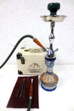Shisha Nargile Hookah 18" Tobacco Water Pipe Vase Set, Luxury Sharqeyat Handmade Box
