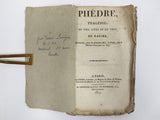 Antique 1817 Theater Play Booklet by Jean Racine, Phèdre French Tragedy, Paris