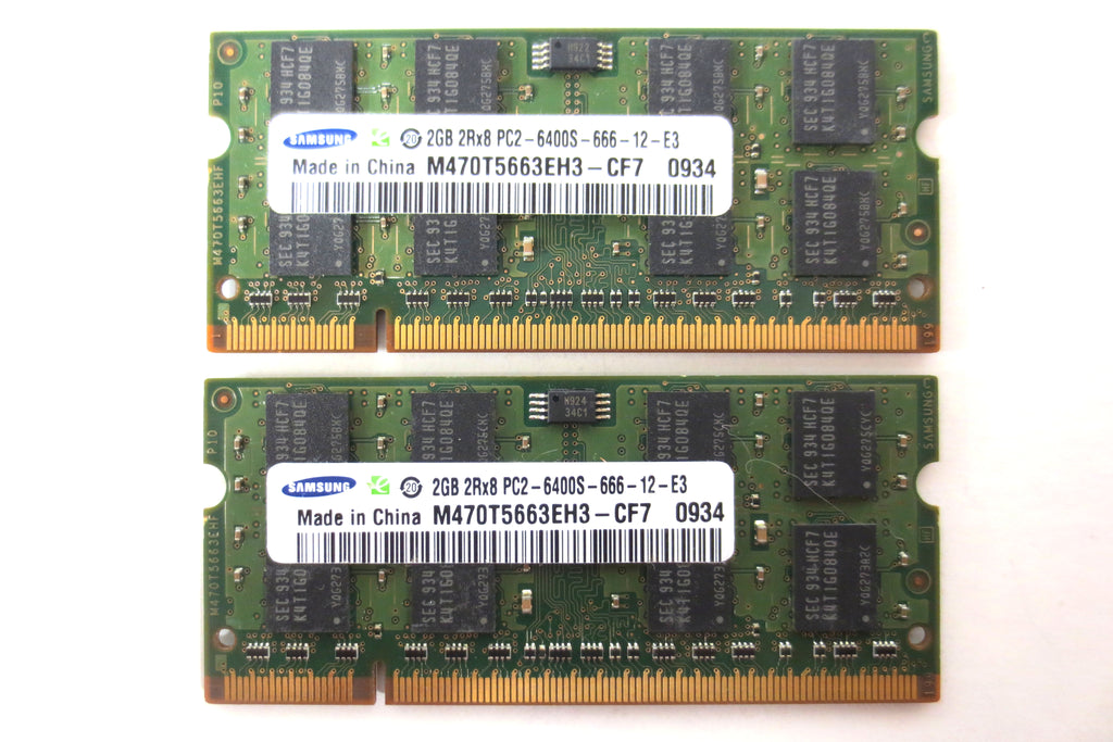 New Samsung 4GB 2x2GB SDRAM Memory DDR2 800MHz PC2-6400S-666-12-E3 SODIMM