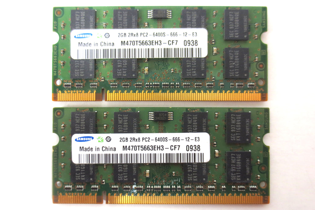 New Samsung 4GB 2x2GB Memory SDRAM DDR2 800MHz PC2-6400S-666-12-E3 SODIMM