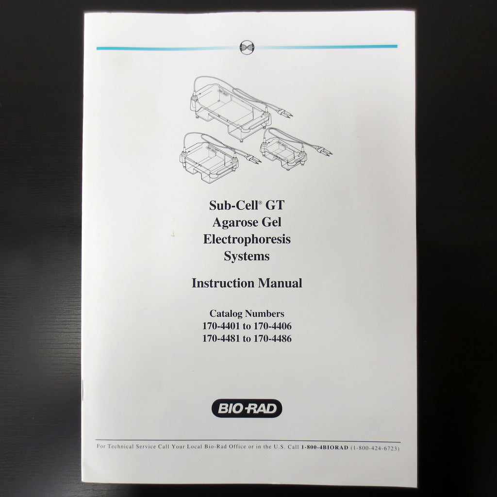Bio-Rad Original Instructions Manual for all Sub Cell GT Electrophoresis Systems