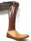 Rare Antique 1900's Prosthetic Leg 35 In, Bending Lock Mechanism, Leather Straps