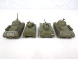 Lot of 4 Aurora WWII Army Military Mini Tanks, Toy Models, USA, Complete