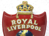Vintage Mid Century Royal Liverpool Insurance Advertising, Crown Earth Red Hart
