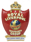 Vintage Mid Century Royal Liverpool Insurance Advertising, Crown Earth Red Hart