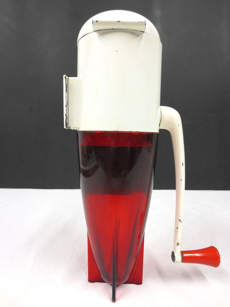 Vintage Mid Century Wall Ice Crusher 10" by Dazey, Atomic Age Rocket Shape, Red