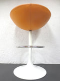 Vintage Mid Century 1960's Egg Chair Orange Peel by Borje Johanson Sweden, 37" Tall Retro Bar Chair, Original Bright Orange Leatherette