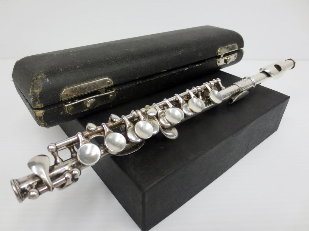 Vintage Gemeinhardt Piccolo Db D Flat Serial 1235, Silver Plated, Wooden Case