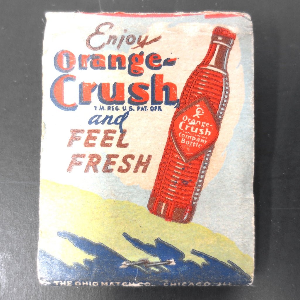 Vintage Orange Crush Soda Matches Dispenser, Enjoy Orange Crush Advertising
