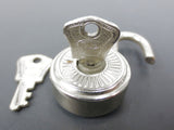 Miniature Vintage Lock with 2 Keys Signed Dep Burg Germany, Silver, Pendant