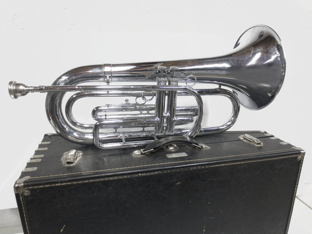 1980's Baritone Bugle Brass Horn, Dynasty II Model by DEG USA Wisconsin, With Ca