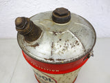 Vintage Veedol Motor Oil 5 Imperial Gallons Can, The Film of Protection, Red