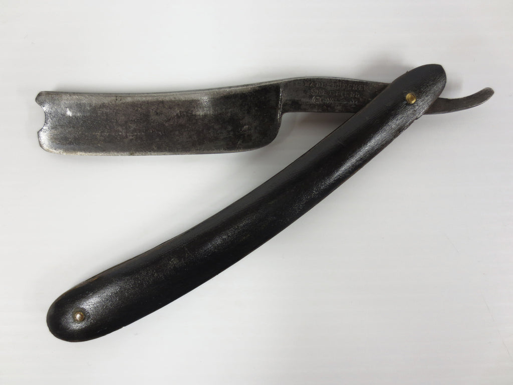 Antique Wade and Butcher Sheffield 6/8 Straight Razor for Barbers, Hallmark
