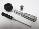 Vintage Kirsten Aluminum Wood Tobacco Pipe with Filter, 4 Pieces Pipe, 5"