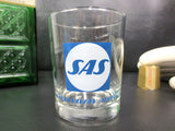 Vintage Scandinavian Airlines SAS Cocktail Glass Tumbler Advertising Whisky Shot