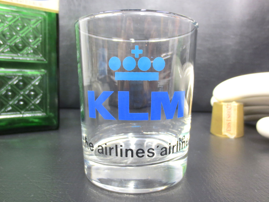 Vintage KLM Airlines Cocktail Glass Tumbler Advertising, Whisky Shot, Germany