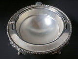 Vintage Silver Plated Butter Caviar Dish, Globe Shape, Sliding Roll Top, England