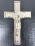 Vintage Crucifix Fixture for Funeral Casket Coffin 6", Nickel Plated, Rat Rod