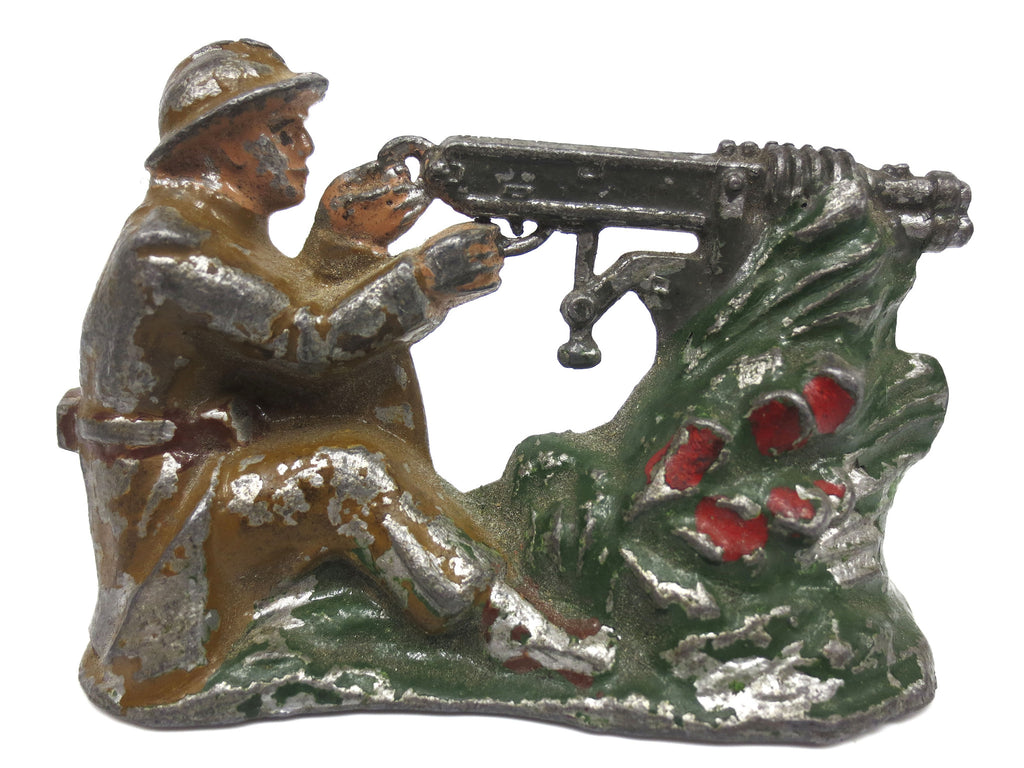 WWI Lead Soldier, Machine Gun Man by Manoil