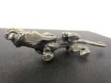 Vintage Cougar Tiger Pewter Figurine 2 3/4" Long, Attacking Position, Long Tail