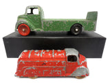 Vintage Diecast Metal Oil Tanker #13 and Beverage Truck #55 by London Toy