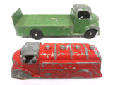 Vintage Diecast Metal Oil Tanker #13 and Beverage Truck #55 by London Toy