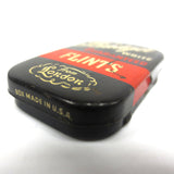 Vintage Lighter Flints Tin Metal Box, Budget White from London, Black and Red