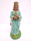 Vintage Nativity Manger King Figurine 7", Christmas Creche, Paper Mache Italy