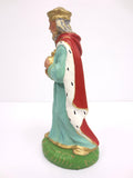Vintage Nativity Manger King Figurine 7", Christmas Creche, Paper Mache Italy