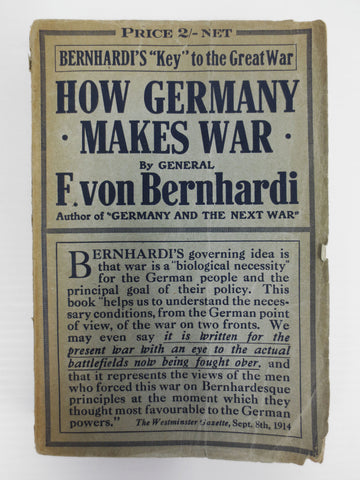 WWI 1914 World War Book by General of Cavalry Bernhardi, German Tactics
