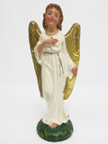 Vintage Manger Figurine 4 3/4" Angel Gold Wings, Christmas Creche, Italy