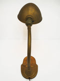 Vintage Antique Art Deco Cast Iron Gooseneck Lamp Light, Ornate, Gold, Rewired