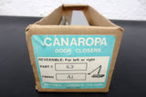 Commercial Canaropa Door Closer Model 63, Reversible Left to Right, Aluminum