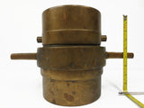 Large Antique Brass 6" Fire Truck Fire Hose Adapter Connector Coupling, Threaded