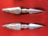 Vintage Birks Jewelry Silver Plated Corn Picks Skewers Holders, JB Scotland Hall