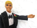 Vintage 1968 Wedding Ken Doll in Tuxedo 12" Signed Mattel, Blond Hair Blue Eyes
