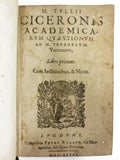 Antique 1614 Book by Marci Tullii Ciceronis in Latin, Questions to Terentivm
