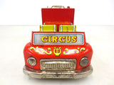 Vintage 1950's Tin Circus Toy Car, Exelo Japan, Clown Driving, American Circus