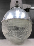 Vintage 1960s Holophane Street Light Globe Fixture 12" Dia Industrial Bubble Gum