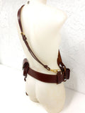 Vintage Horse Mounted Police Men's Belt Size 34 with Accessories, RCMP Royal Canadian Mounted Police, Burgundy Leather