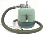 Vintage Mid Century Canister Vacuum Cleaner 13" by General Electric, Turquoise, Chrome, Original Hose, Working