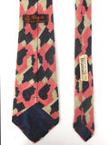 Vintage Pink Camo Necktie Signed Magis Italy, Blue Pink White Camo, Wool, 54"